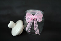 Candyglas rosa mit weißem Deckel | 15cm