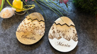 Osterei personalisiert aus Holz