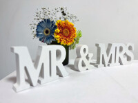 Spruch "Mr & Mrs" 3-teilig